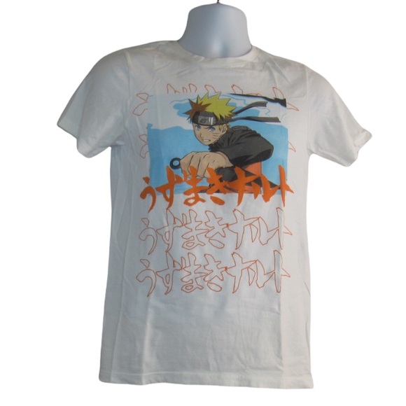 Naruto Other - Men's Naruto White Short Sleeve Graphic Uzumaki T-Shirt Size S